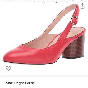 Red J Crew block heels - brand new